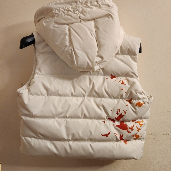 Cropped Gap White Vest Puffer with Hood Size M - Picture 3 of 10